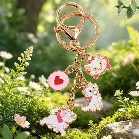Disney Marie Cat,anime merchandise， merchandise Keychain， Kawaii Schoolbag Pendant, Keychain Key Rin