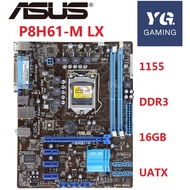 ASUS P8H61-M LX original motherboard DDR3 LGA 1155 H61 16GB for I3 I5 I7 22/32nm MATX Desktop mother