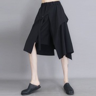 2025New summer dress pants for women, irregular mid-length, unique design, slim fit, mid-length pant