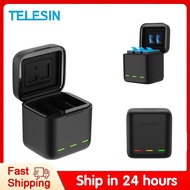 TELESIN Portable Battery Charger 3 Slot Fast Charging for GoPro Hero 13 Battery for GoPro Hero13 Bla
