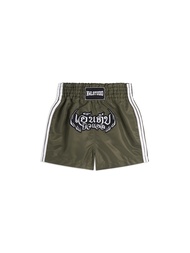 NWL Boxing shorts Olive Green Black / กางเกงมวย กางเกงขาสั้น สีเขียว สีดำ