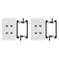 BUYER'S POINT Cat6 Female-to-Female Wall Plate | UL Listed, 4 Ports with an Easy Install Low Voltage