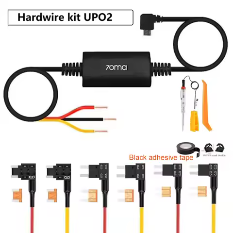 for 70mai Micro USB Hardwire Cable Kit for 24 Hour Parking Monitoring with Fuse Adapters for M200, A