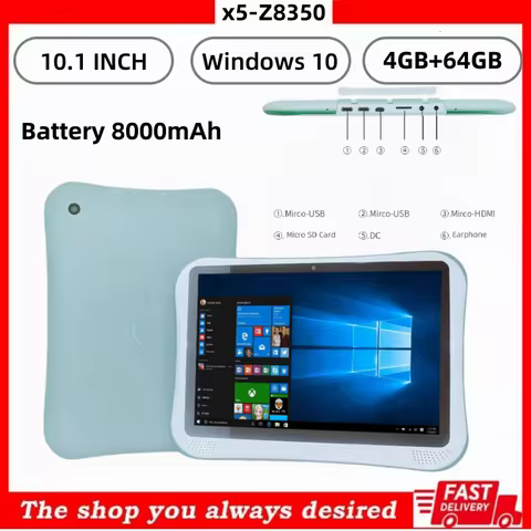 Big Sales Q1 10.1" Windows 10 Tablet 4GB RAM 64GB ROM 64Bit Intel x5-Z8350 Quad-Core Dual Camera 800