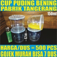 Cup Puding 150 ml 500pcs Jelly Tutup Merpati Gelas Plastik 150ml