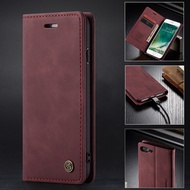 Caseme Flip Casing FOr iPhone 7 8 Plus Wallet Case For i7 i8 i7P i8P Card Holder PU Leather Soft TPU
