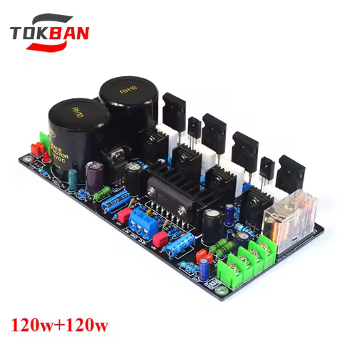 TOKBAN IRF 120w*2 2-channel Power Amplifier Board Field FET Discrete Pair Tube Adjustable Class A Am