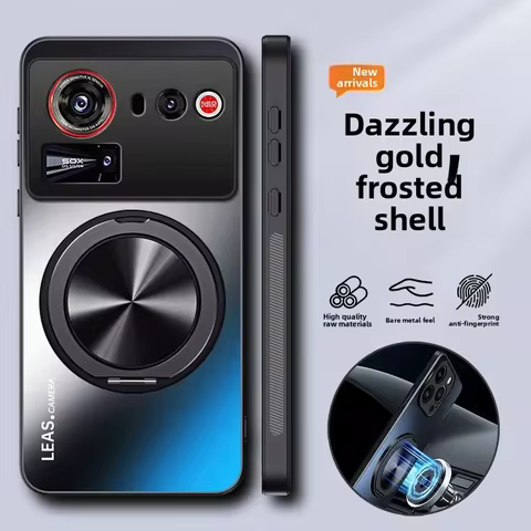 For ZTE Nubia Z80 Ultra Case Hard Matte With Ring Stand Magnetic Protective Back Cover Case For Nubi