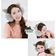 F.R.O.G.S F0121 Plush Cat-Ear Earmuffs, Super Warm Noise-Blocking Winter Ear Warmers