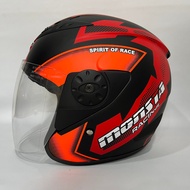 MERAH BXP Vixion Monsta Helmet (Red Orange) Matte - SNI Adult Helmet