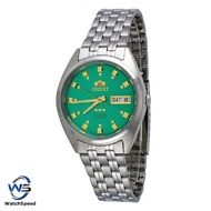 Orient FAB00009N9 3 Star Automatic 21 Jewels Green Dial Stainless Steel Mens Watch
