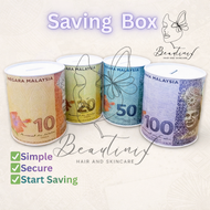 Malaysia Ringgit Money Saving Box | Secure Coin & Cash Piggy Bank (RM10/20/50/100 Design) By Beautin