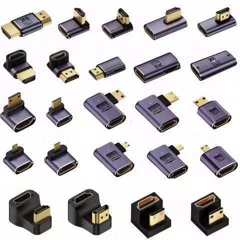360 Degree U-shaped Mini HDMI Gender Adapter 180 Micro HDMI Male To HDMI Female Angled L Converter H