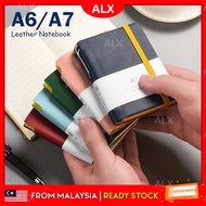 ALX Leather Cover A6 A7 Pocket Size Notebook Student Planner Book Diary Book Traveler Notebook Buku 