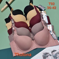 Big size plain Thai bra, slim fit, large breast lift, 3 buttons with thin foam underwire, B cup size