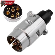 RL 2Pcs/Set Car 12V 7 Pin EU Plug Trailer Plug Socket Rubber Seal Trailer Coupling Connector Accesso