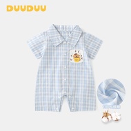 Checked Cool Summer Short-Sleeved Baby Boy Clothes Baby Onesie Class a Romper Outing Baby Onesie