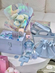 <包郵> 全新 3CE 粉藍色化妝箱 絕版 粉色首飾盒