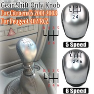 Manual 5/6-Speed Gear Shift Only Knob For Citroen C5 2001-2008 For Peugeot 407 RCZ Shifter Handle Ca