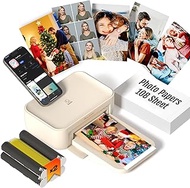 iDPRT CP4100 4x6 Photo Printer with 108Sheets Photo Papers & 2pc Ribbons-Portable Photo Printer Prin