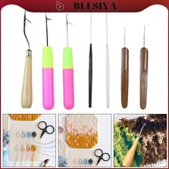 [Blesiya] 7x Latch Hook Set Quality Wooden Crochet Hook for Rag Rug Making Kit Tool