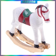 zzz Miniature Christmas Carousel Horse for Dollhouses Decorative Furniture