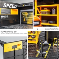 Miniature Garage Diorama Diecast Car Motorcycle Smart Garage Scale 1/32