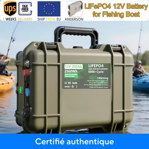 LiFePO4 12V 200Ah 100Ah Battery 2560Wh Bluetooth BMS 140Ah Fish Boat Battery 6000+ Cycles IP56 USB Q