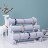 [Jewelry Display Stand] High-End Suede Three-Layer Bracelet Bracelet Watch Stand Jewelry Display Sta