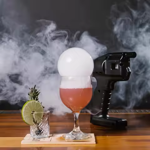Cocktail Smoke Gun, Vapour Blaster Cocktail Bubble Smoke Gun with 5-Flavour Aroma Liquid and Edible 