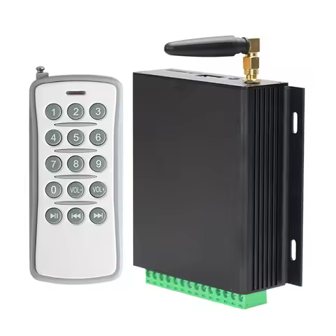Wireless Remote MP3 Player with 50W*2 Class D Amplifier 433MHz Radio Remote Audio Player with 15 Key