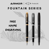 Original Parker IM Classic Black Fountain Pen Fine Nib 0.5mm with Name Engraving for Business Signature