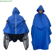 SEASONWIND Wheelchair Waterproof Poncho, Tear-resistant Reusable Wheelchair Raincoat, Durable Lightweight with Hood Packable Rain Cover for Wheelchair Elderly