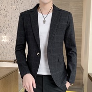 Mens Blazers Slim Fit Suits for Men Business Formal Coat Mens Wedding Suit Jackets Male Fashion Check Mens Blazer Jacket