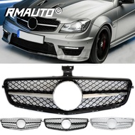 RMAUTO C63 AMG Style Car Front Bumper Grille Racing Grill For Mercedes W204 C200 C250 C350 2007-2014