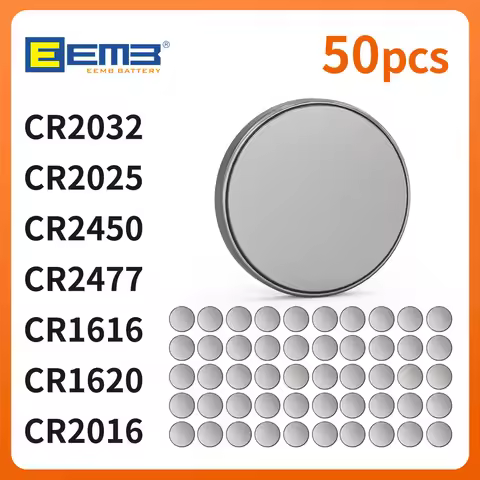 50PCS EEMB Button Battery 3V Cannot charge Coin Cell Battery CR2477 CR2450 CR2032 CR2025 CR1616 CR16