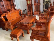 bộ bàn ghế nghê tay 12 6 món gỗ hương đá