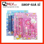 School supplies set 9 Piece with cute patterns, bright colors, set of 9 Piece school supplies for el