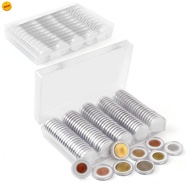 (RSX)100 Adjustable Coin Protection Cases - Commemorative Coin Storage Box - Circular Coin Box - Coi