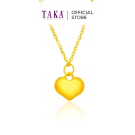 FC7 TAKA Jewellery 999 Pure Gold Pendant Heart with Silver Chain
