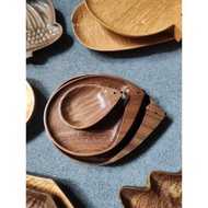 北端 黑胡桃木整木可愛刺猬盤置物盤餐盤糕點水果托盤創意木雕盤