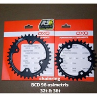 Chainring 32t 36t OXO BCD-96 Asymmetric round Chainring for SHIMAN0 m4100 m5100 crank set