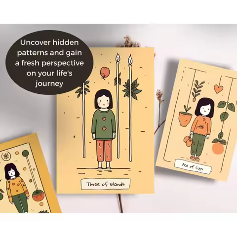 12*7cm 78 Card Tarot Deck Quirky Boho Style Tarot Cards Modern Witch Tarot Cards with Digital Guideb