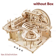 3D Wooden Puzzle DIY Mechanical Manual Model  Building Kits Assemble Toys Marble Run Set with 4 Ball