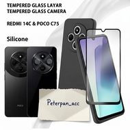 LAYAR 2IN1 XIAOMI REDMI 14C PACKAGE / poco C75 Tempered Glass SCREEN + Tempered Glass CAMERA Anti-Sc