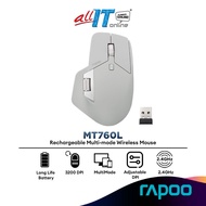 Rapoo MT760L Rechargeable Multi-Mode Wireless Mouse Ergonomic Bluetooth Mouse