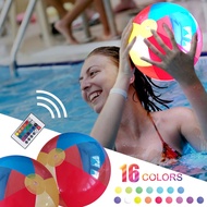 ลูกบอลชายหาดทำให้พองได้ PVC 16 สีรีโมทคอนโทรลลูกบอลชายหาด LED สำหรับสระว่ายน้ำ