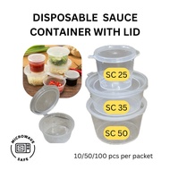 PP Sauce Container Food Container with lid Microwavable Plastic Round Container Bekas Sos Cili Samba