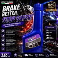ESTREMO Brake Fluid DOT 4 250ML | Minyak Brek Motor Kereta Original High Performance Brake Oil