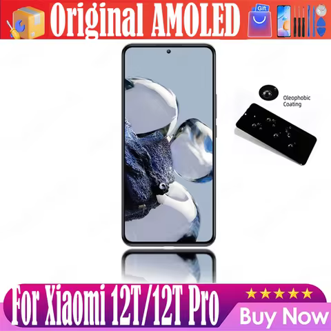 Original AMOLED For Xiaomi 12T LCD 22071212AG Display Touch Screen Digitizer For xiaomi 12 T Pro Dis